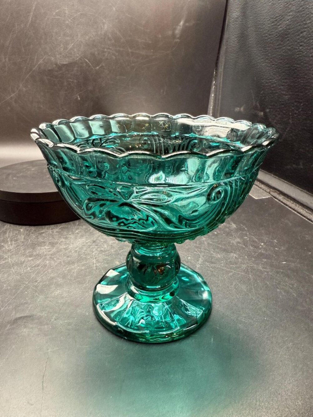 Teal Pedestal Compote/Ice Cream Dish